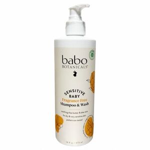 Babo Botanicals Sensitive Baby Shampoo & Wash Fragrance Free Organic 16 fl oz